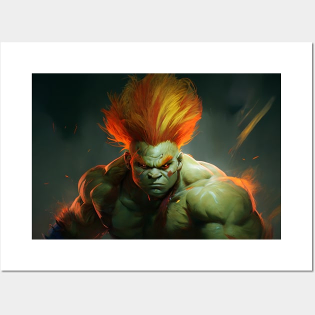 Blanka Street Fighter - Original Artwork Wall Art by Labidabop